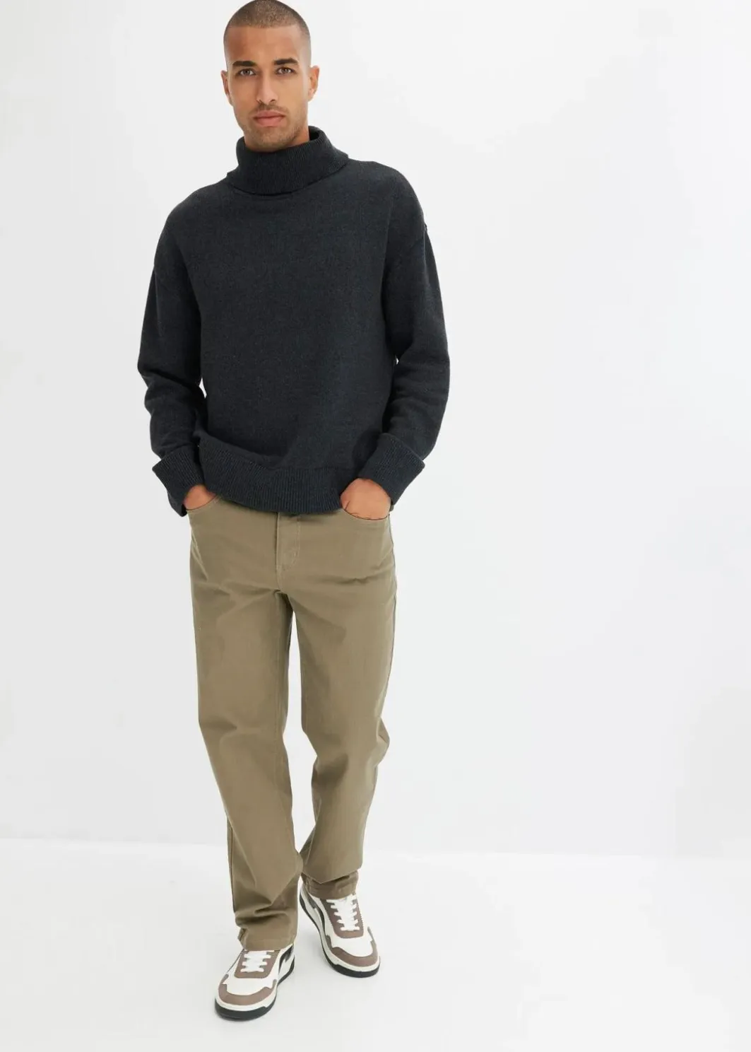 Herren bonprix Hosen|Basics|Classic Fit Stretch-Hose, Straight