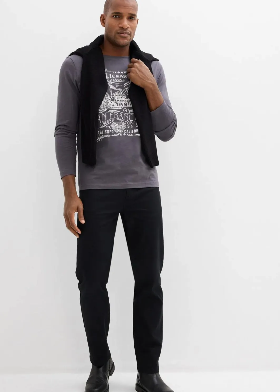 Herren bonprix Hosen|Basics|Classic Fit Stretch-Hose, Straight
