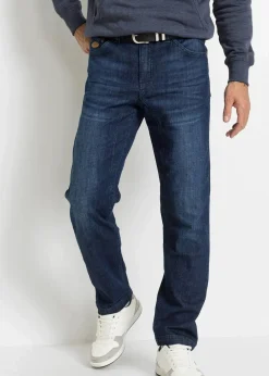 Herren bonprix Große Größen|Jeans|Classic Fit Stretch-Jeans mit verstärktem Schritt, Tapered