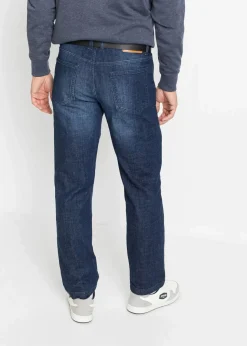 Herren bonprix Große Größen|Jeans|Classic Fit Stretch-Jeans mit verstärktem Schritt, Tapered