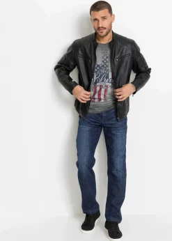 Herren bonprix Große Größen|Jeans|Classic Fit Stretch-Jeans mit verstärktem Schritt, Tapered