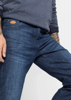 Herren bonprix Große Größen|Jeans|Classic Fit Stretch-Jeans mit verstärktem Schritt, Tapered
