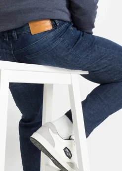 Herren bonprix Große Größen|Jeans|Classic Fit Stretch-Jeans mit verstärktem Schritt, Tapered