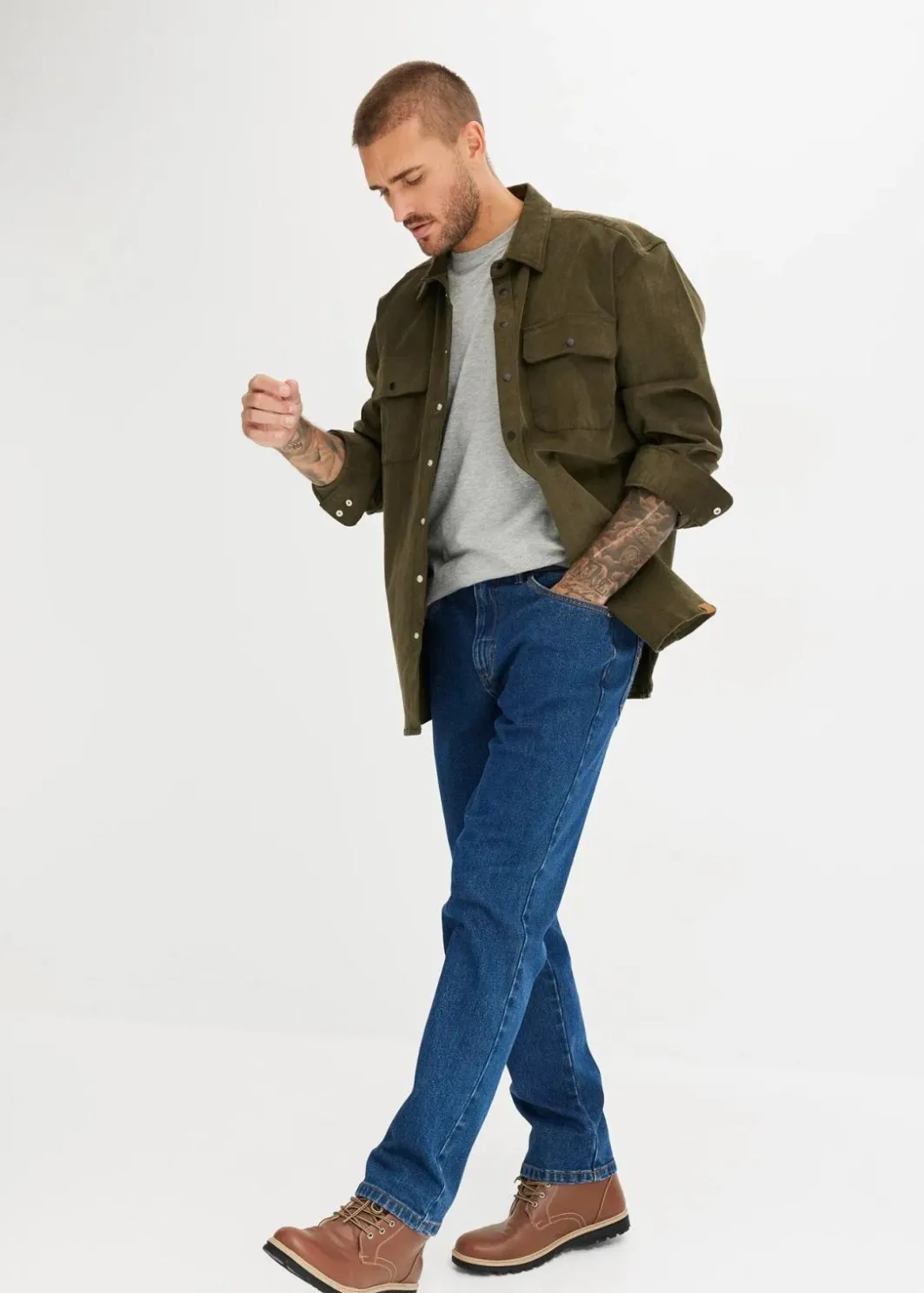 Herren bonprix Jeans|Basics|Classic Fit Stretch-Jeans, Straight