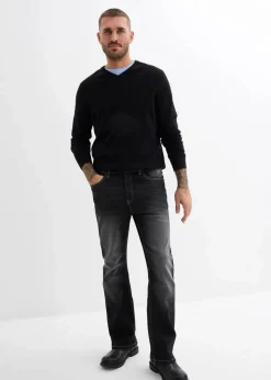 Discount Classic Fit Stretch-Jeans mit Bequembund, Bootcut Herren Jeans