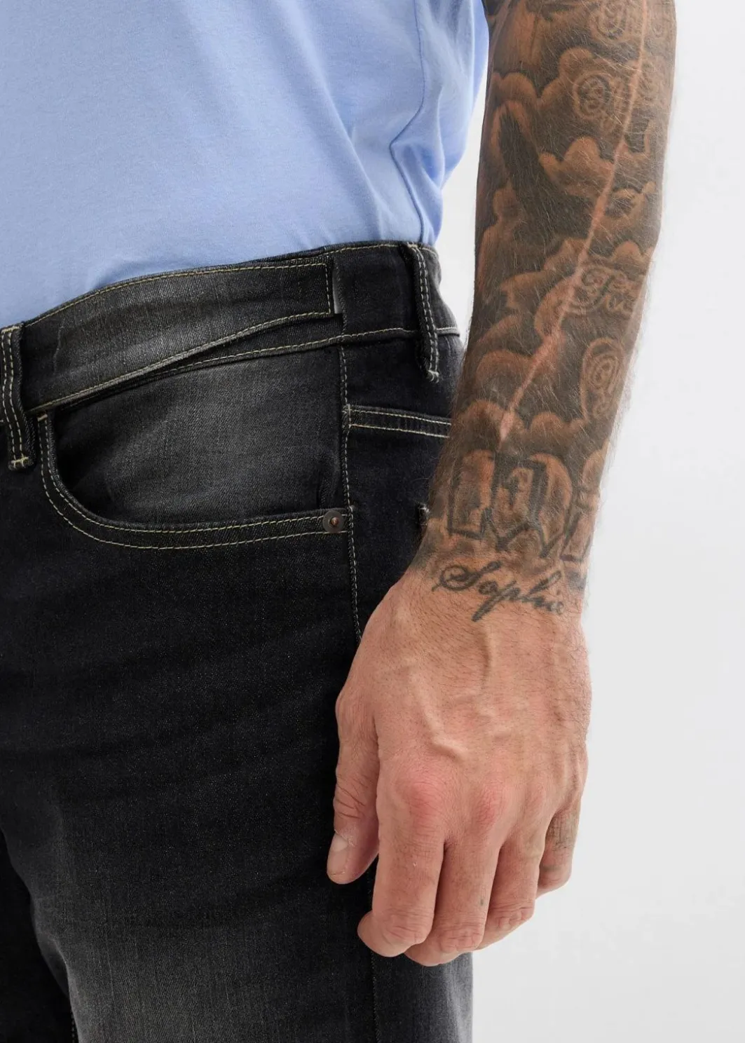 Discount Classic Fit Stretch-Jeans mit Bequembund, Bootcut Herren Jeans