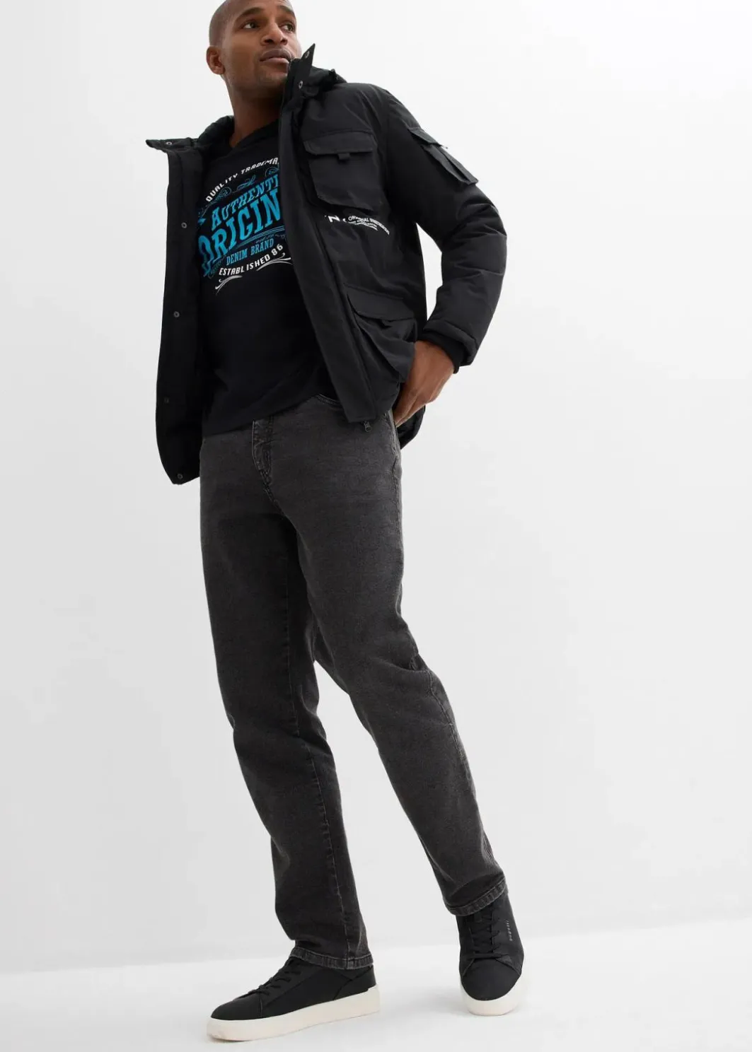 Best Classic Fit Stretch-Jeans, Straight Herren Jeans|Basics