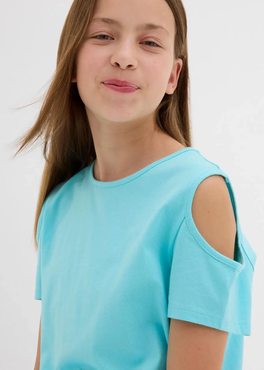 Kinder bonprix Mädchen 9-16 Jahre·Shirts & Blusen|Mädchen 2-8 Jahre·Nachhaltigere Materialien|Cold-Shoulder-Shirt aus reiner Bio-Baumwolle