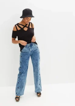 Damen bonprix Shirts & Tops|Nachhaltigere Materialien|Cold-Shoulder-Shirt aus softer Viskose