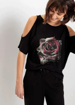 Clearance Cold-Shoulder-Shirt aus Viskose Damen Shirts & Tops|Nachhaltigere Materialien