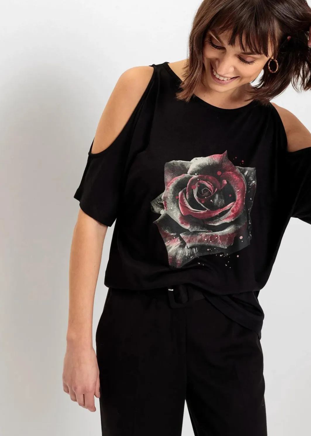 Clearance Cold-Shoulder-Shirt aus Viskose Damen Shirts & Tops|Nachhaltigere Materialien