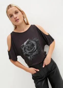 New Cold-Shoulder-Shirt aus Viskose Damen Nachhaltigere Materialien|Shirts & Tops