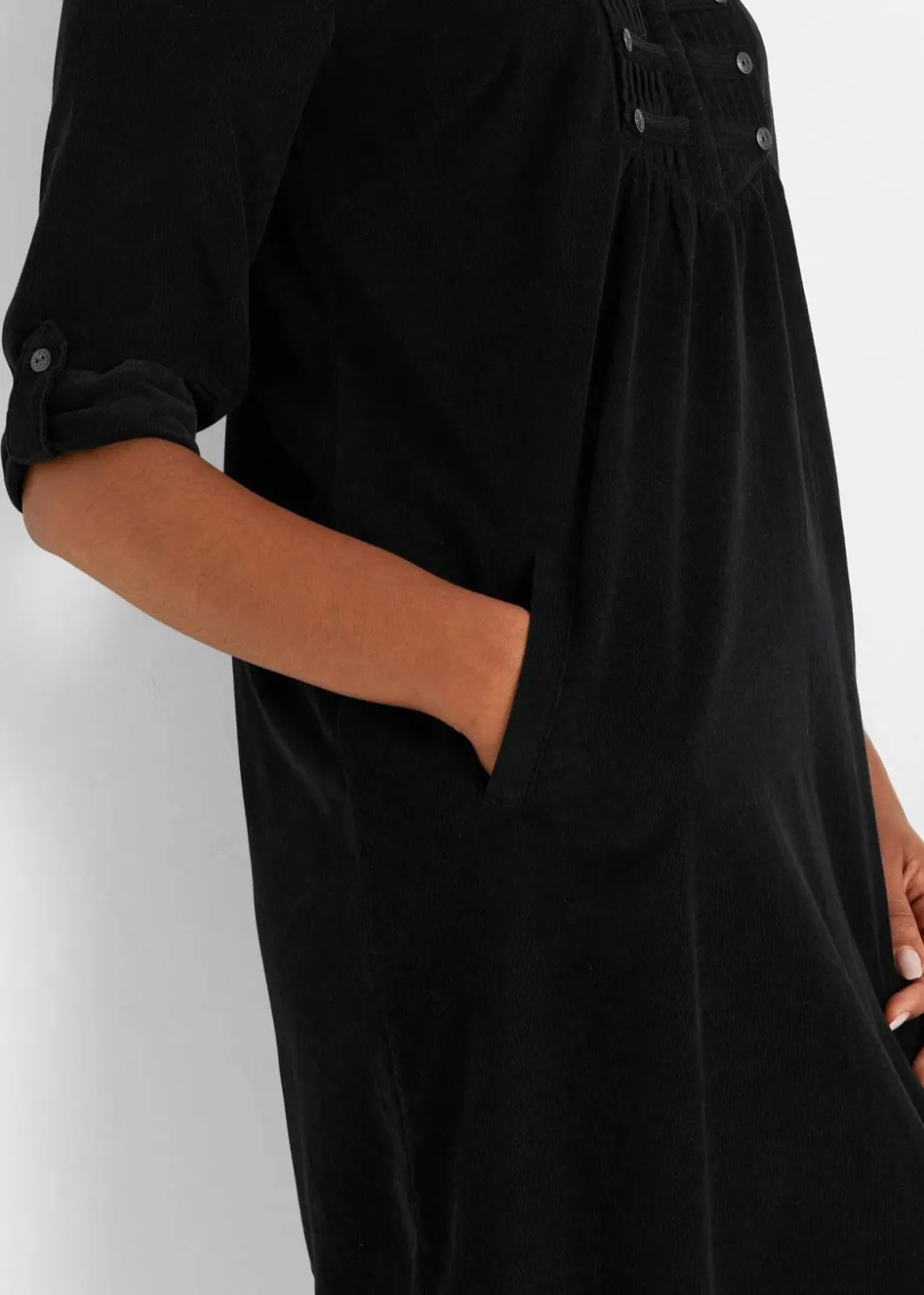 Online Cord-Blusenkleid aus reiner Baumwolle Damen Kleider|Bekleidung·Pullover & Strickjacken