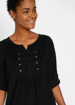 Online Cord-Blusenkleid aus reiner Baumwolle Damen Kleider|Bekleidung·Pullover & Strickjacken