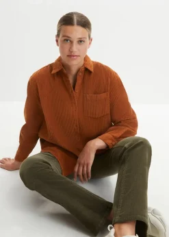 Damen bonprix Blusen & Tuniken|Bekleidung·Jacken & Mäntel|Cordhemd aus reiner Baumwolle