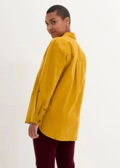 Discount Cord-Hemd mit Seitenschlitz Damen Bekleidung·Jacken & Mäntel|Blusen & Tuniken