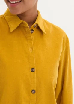 Discount Cord-Hemd mit Seitenschlitz Damen Bekleidung·Jacken & Mäntel|Blusen & Tuniken