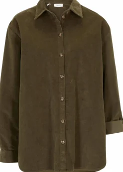 New Cord-Hemd mit Seitenschlitz Damen Blusen & Tuniken|Bekleidung·Jacken & Mäntel