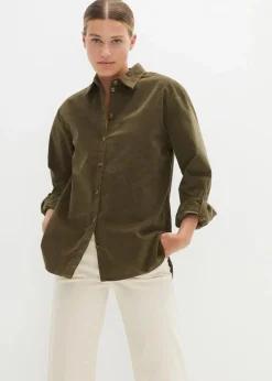 New Cord-Hemd mit Seitenschlitz Damen Blusen & Tuniken|Bekleidung·Jacken & Mäntel