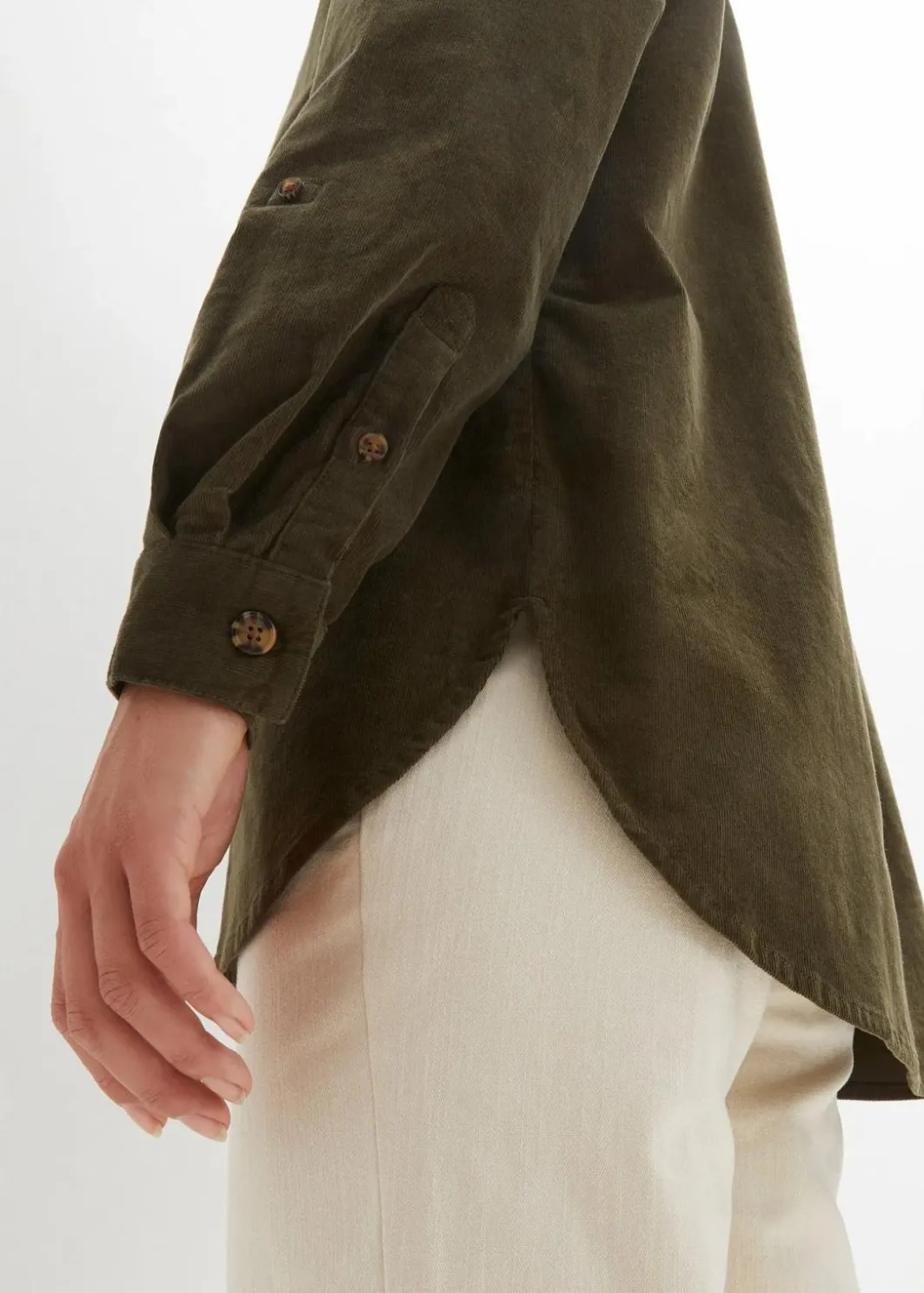 New Cord-Hemd mit Seitenschlitz Damen Blusen & Tuniken|Bekleidung·Jacken & Mäntel