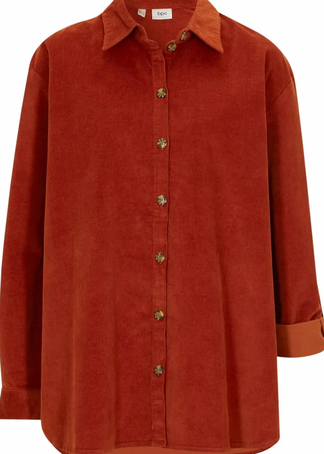 Damen bonprix Blusen & Tuniken|Bekleidung·Jacken & Mäntel|Cord-Hemd mit Seitenschlitz