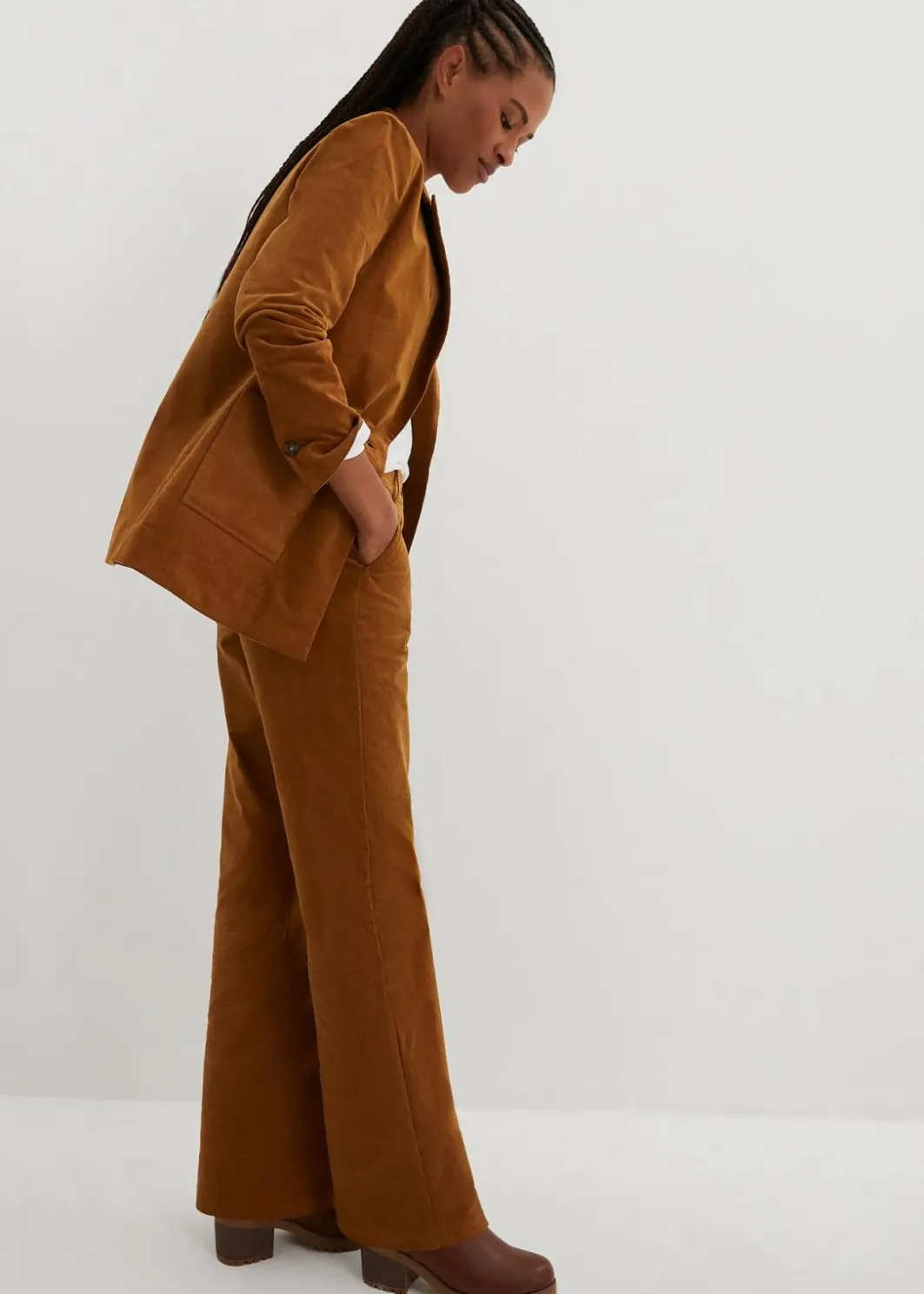Damen bonprix Nachhaltigere Materialien|Hosen|Cordhose aus Bio-Baumwolle mit Stretch