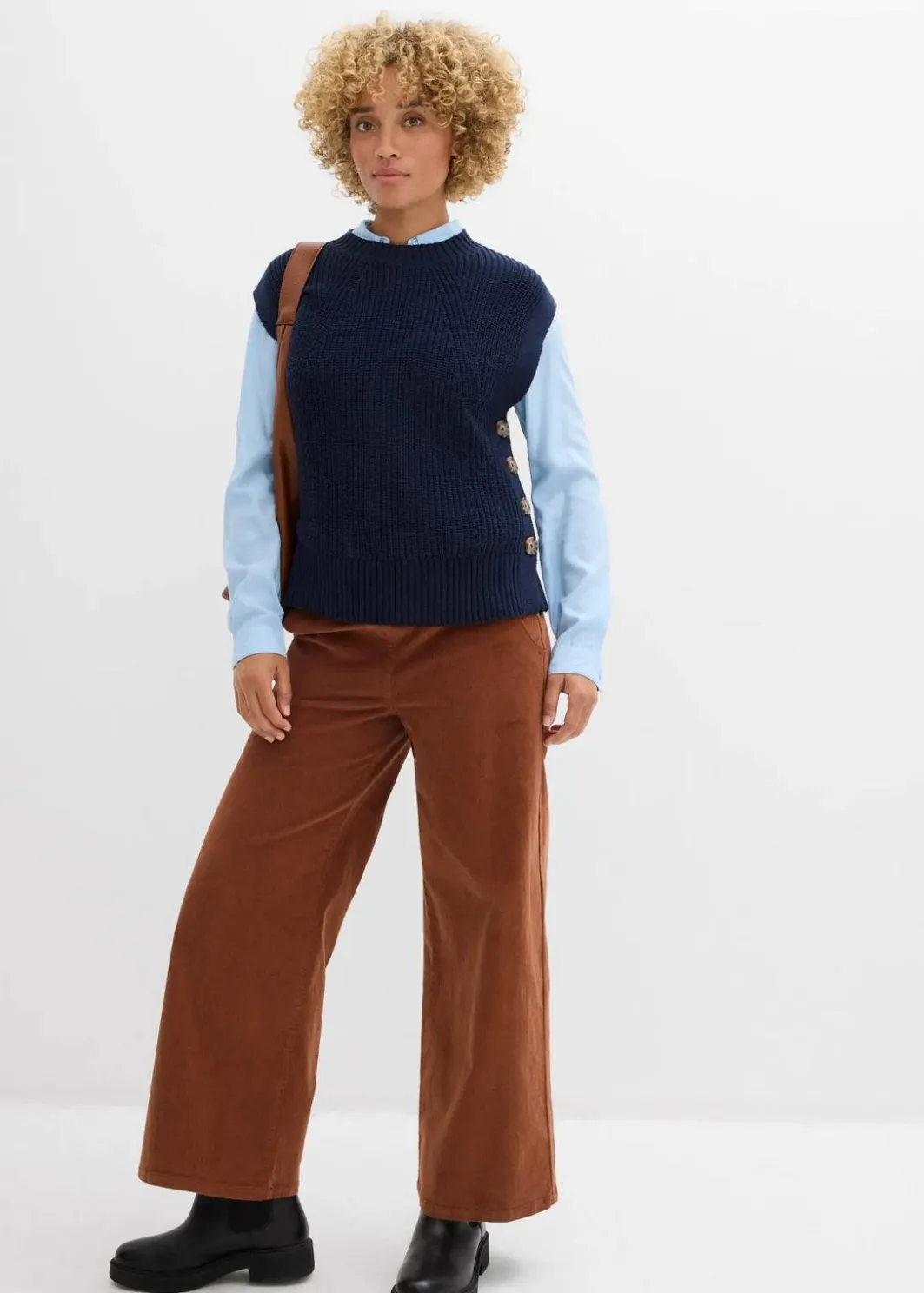 New Cordhose mit Bequembund, High Waist Damen Hosen|Bekleidung·Kleider