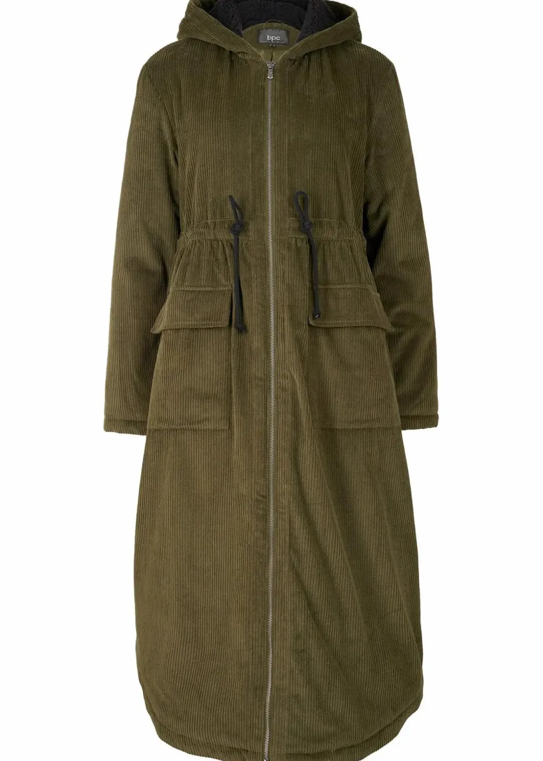 Damen bonprix Jacken & Mäntel|Bekleidung·Hosen|Cord-Mantel mit Teddy-Fleece Kapuze aus reiner Baumwolle