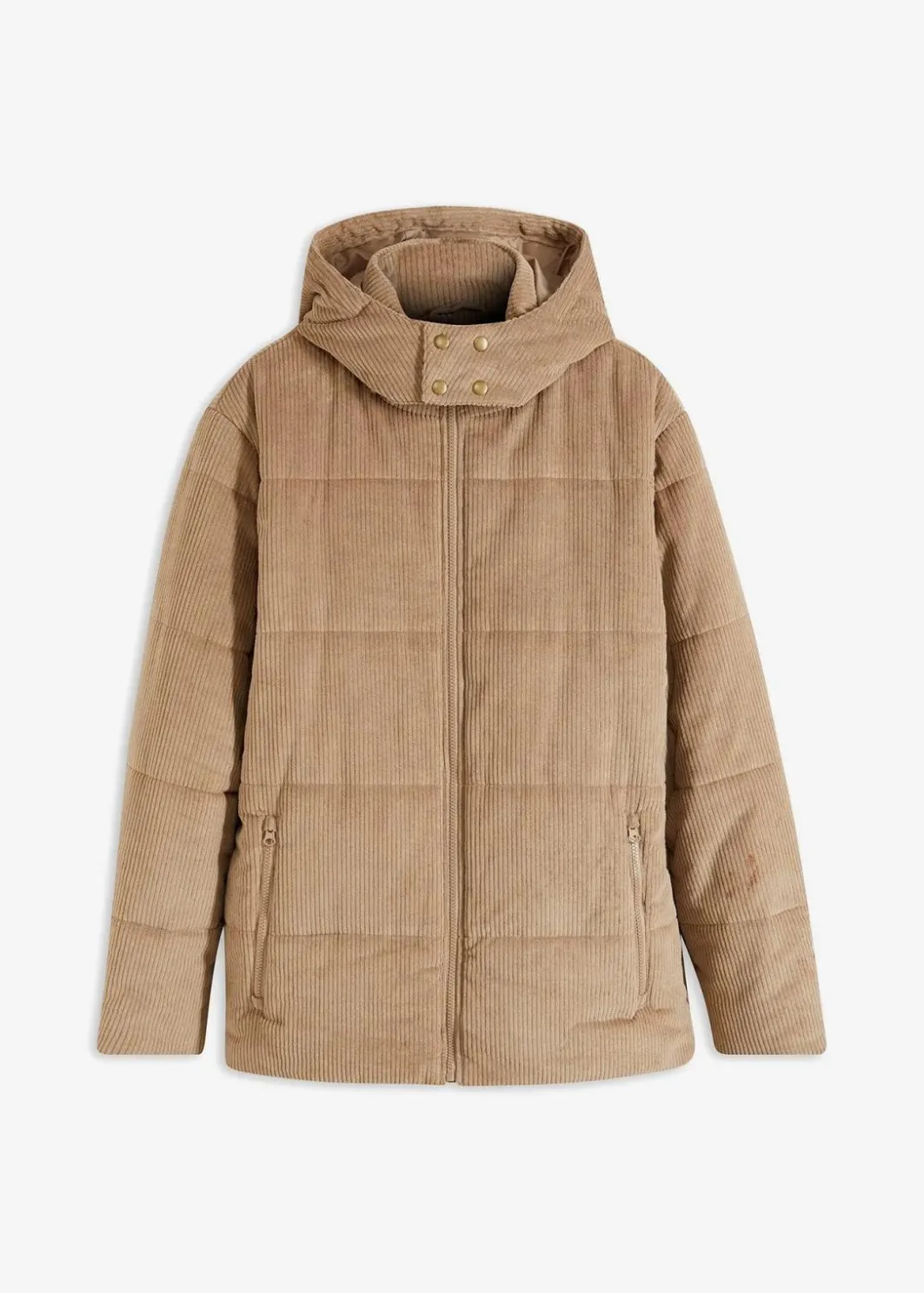 Herren bonprix Jacken & Mäntel|Große Größen|Cord-Steppjacke mit abnehmbarer Kapuze