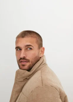 Herren bonprix Jacken & Mäntel|Große Größen|Cord-Steppjacke mit abnehmbarer Kapuze