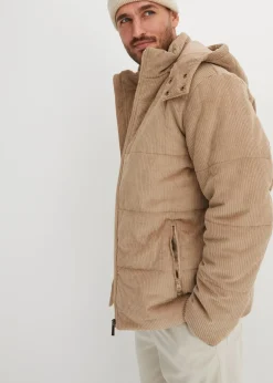 Herren bonprix Jacken & Mäntel|Große Größen|Cord-Steppjacke mit abnehmbarer Kapuze