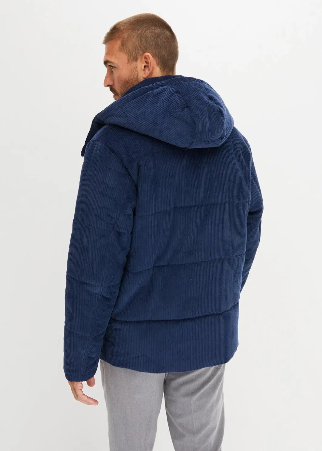 Cord-Steppjacke mit abnehmbarer Kapuze Herren Große Größen|Jacken & Mäntel