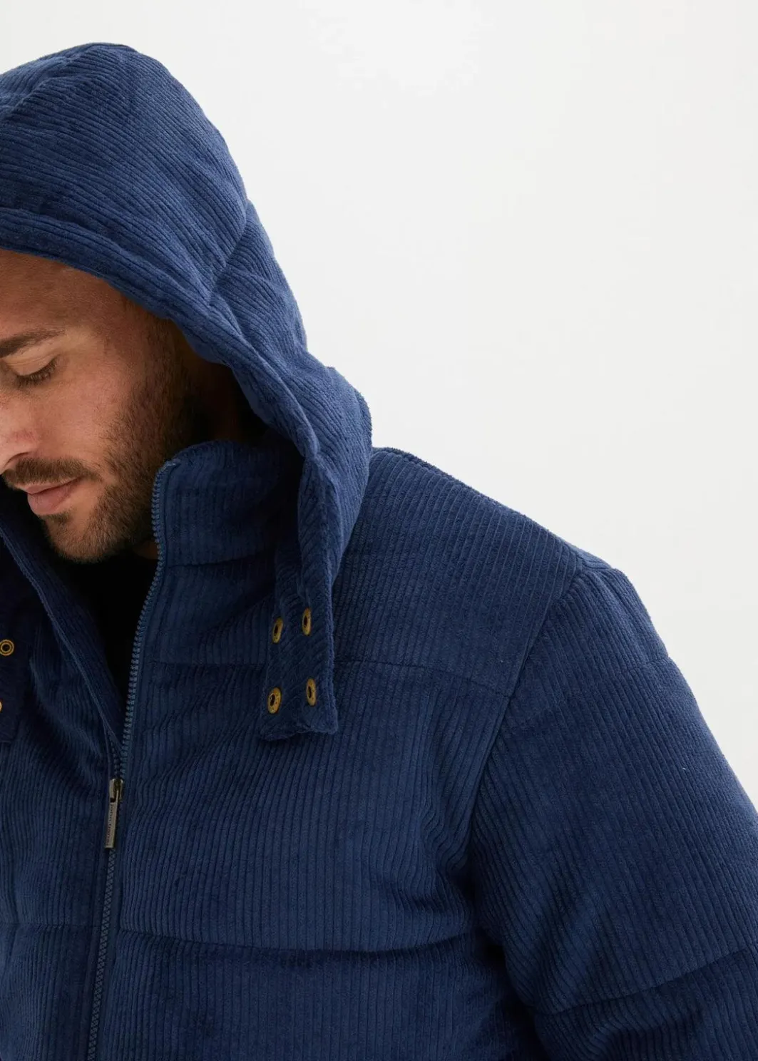Cord-Steppjacke mit abnehmbarer Kapuze Herren Große Größen|Jacken & Mäntel