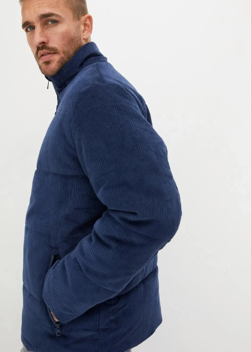 Cord-Steppjacke mit abnehmbarer Kapuze Herren Große Größen|Jacken & Mäntel