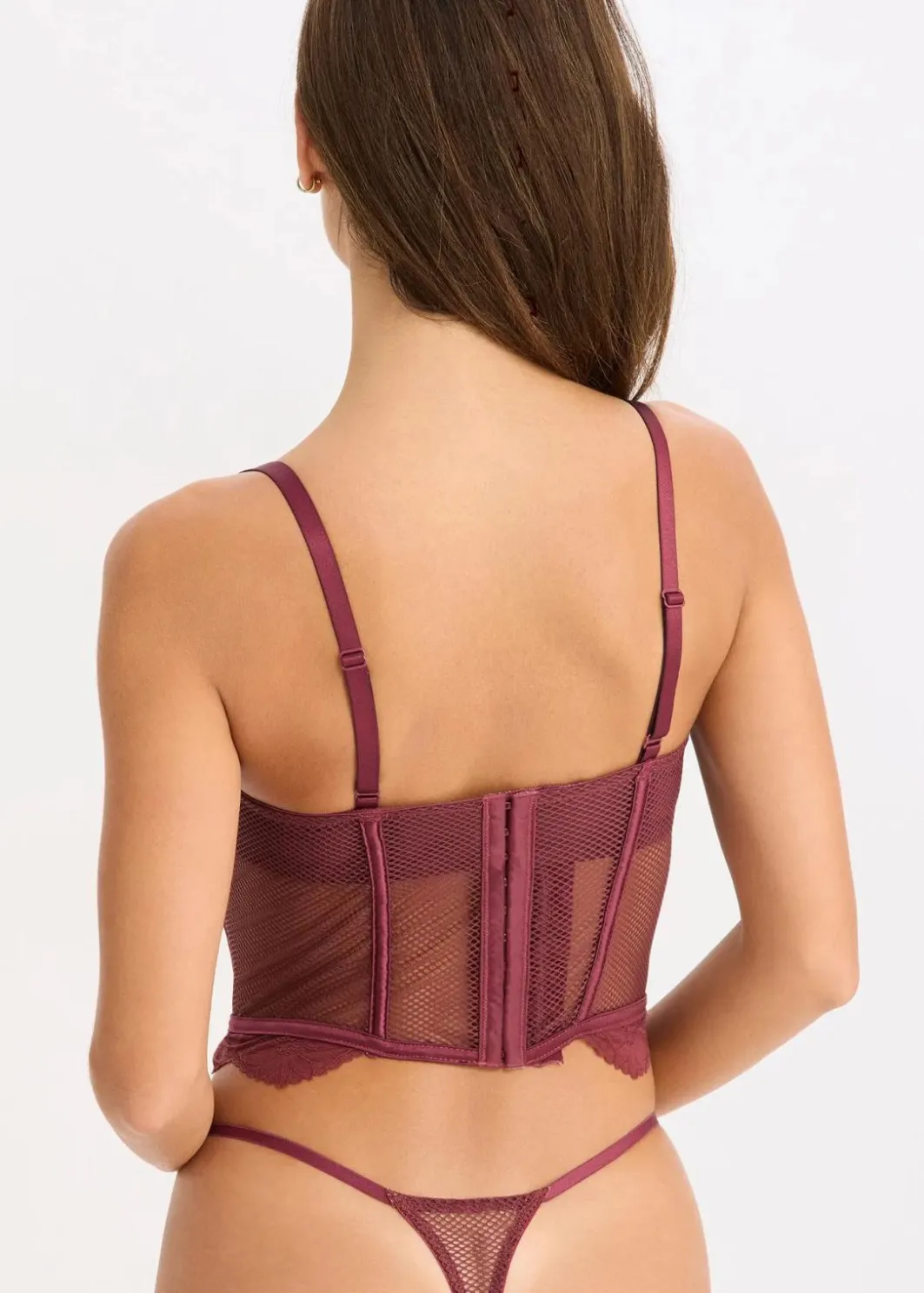 Damen bonprix Große Cups D-H|Dessous|Corsage mit edler Spitze