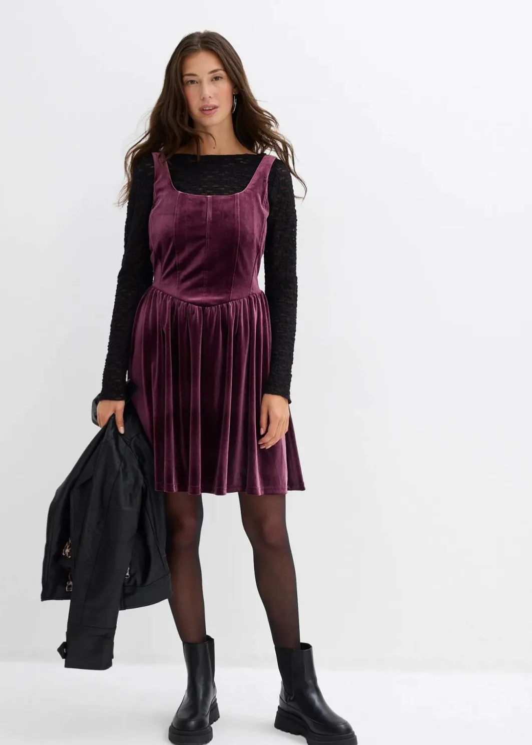 Corsagenkleid aus softem Samt Damen Kleider