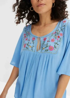 Clearance Crincle- Tunika aus softer Viskose Damen Nachhaltigere Materialien|Blusen & Tuniken