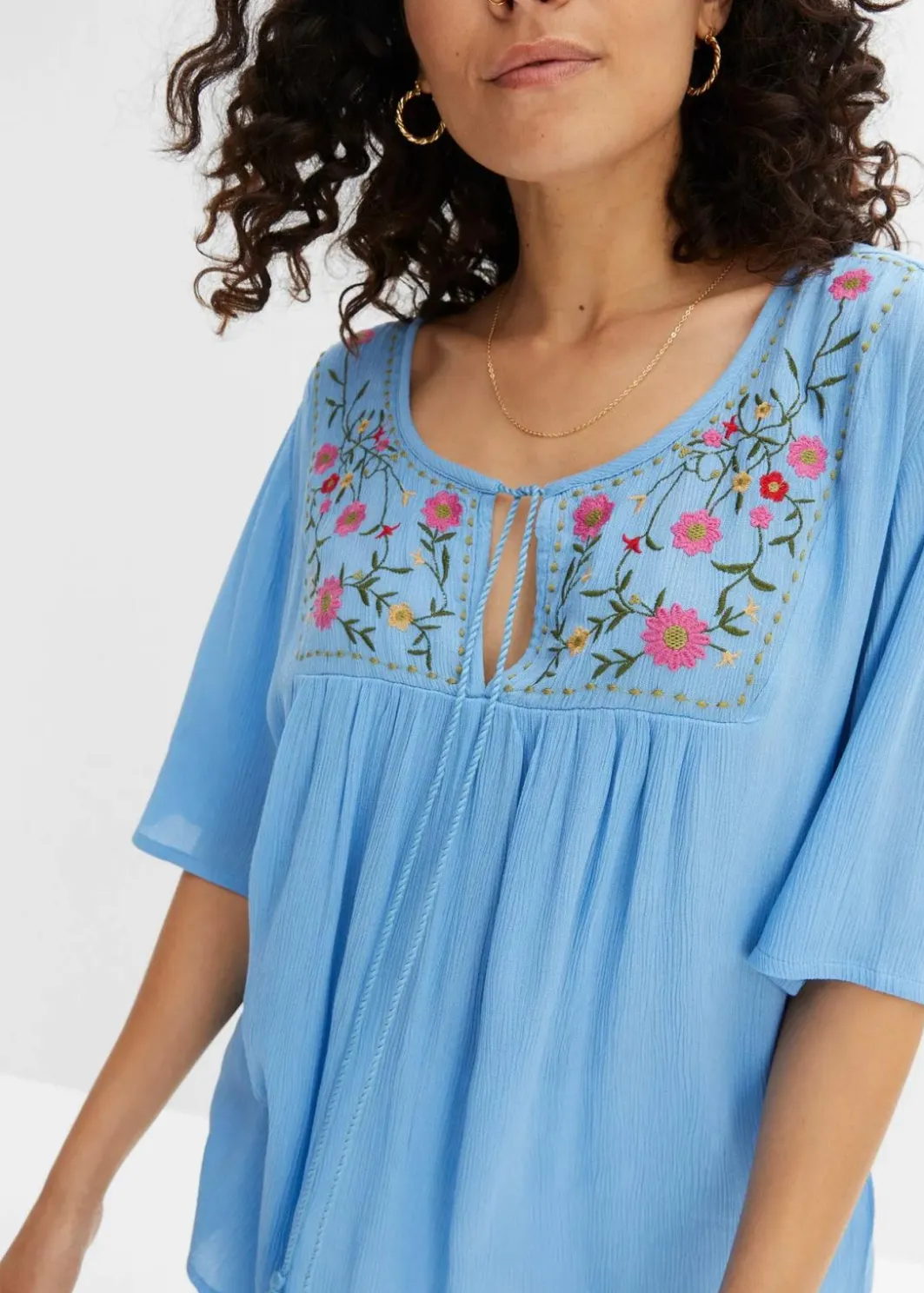 Clearance Crincle- Tunika aus softer Viskose Damen Nachhaltigere Materialien|Blusen & Tuniken
