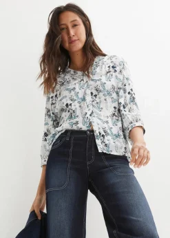 Damen bonprix Bekleidung·Jacken & Mäntel|Blusen & Tuniken|Crinkle-Bluse aus fließender Viskose