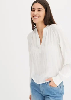 Damen bonprix Bekleidung·Jacken & Mäntel|Blusen & Tuniken|Crinkle-Bluse mit Lurex