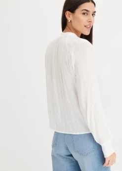 Damen bonprix Bekleidung·Jacken & Mäntel|Blusen & Tuniken|Crinkle-Bluse mit Lurex