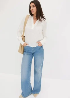 Damen bonprix Bekleidung·Jacken & Mäntel|Blusen & Tuniken|Crinkle-Bluse mit Lurex