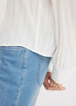 Damen bonprix Bekleidung·Jacken & Mäntel|Blusen & Tuniken|Crinkle-Bluse mit Lurex