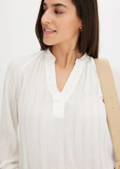 Damen bonprix Bekleidung·Jacken & Mäntel|Blusen & Tuniken|Crinkle-Bluse mit Lurex