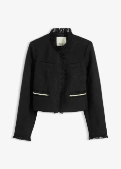 Sale Cropped Bouclé-Blazer Damen Blazer|Bekleidung·Basics