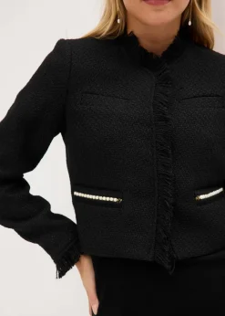 Sale Cropped Bouclé-Blazer Damen Blazer|Bekleidung·Basics