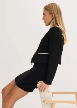 Sale Cropped Bouclé-Blazer Damen Blazer|Bekleidung·Basics