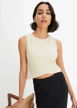 Damen bonprix Shirts & Tops|Nachhaltigere Materialien|Cropped Top aus weichem Baumwoll-Mix