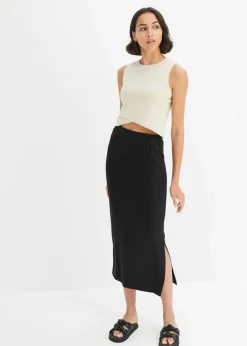 Damen bonprix Shirts & Tops|Nachhaltigere Materialien|Cropped Top aus weichem Baumwoll-Mix