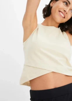 Damen bonprix Shirts & Tops|Nachhaltigere Materialien|Cropped Top aus weichem Baumwoll-Mix